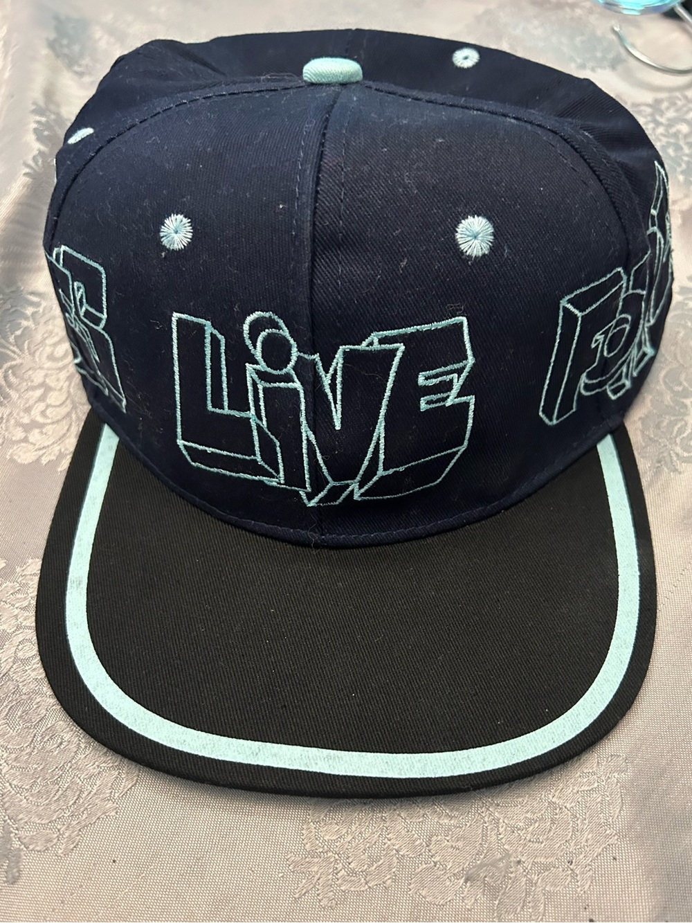 Linda Finegold Aholes Live Forever Embroidered Dad Baseball Cap Navy Adjustable